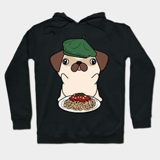 Dog eating Spaghetti - Pug Hoodie